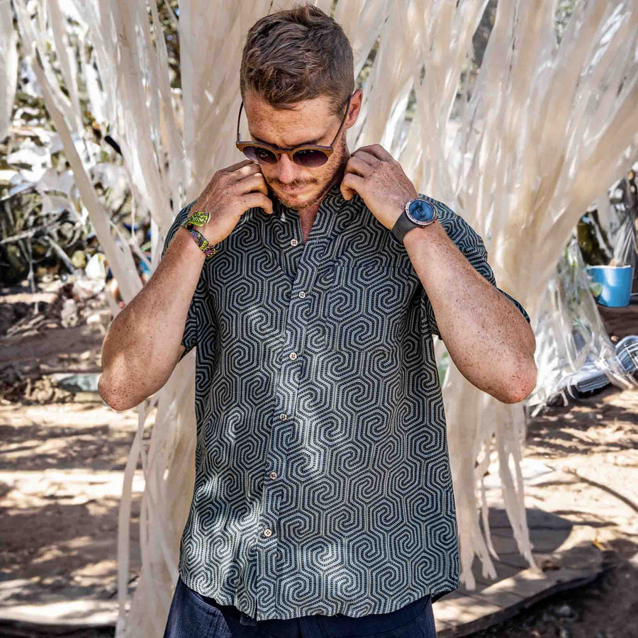 MORCELS Half Sleeve Button Up Shirt - symbolika
