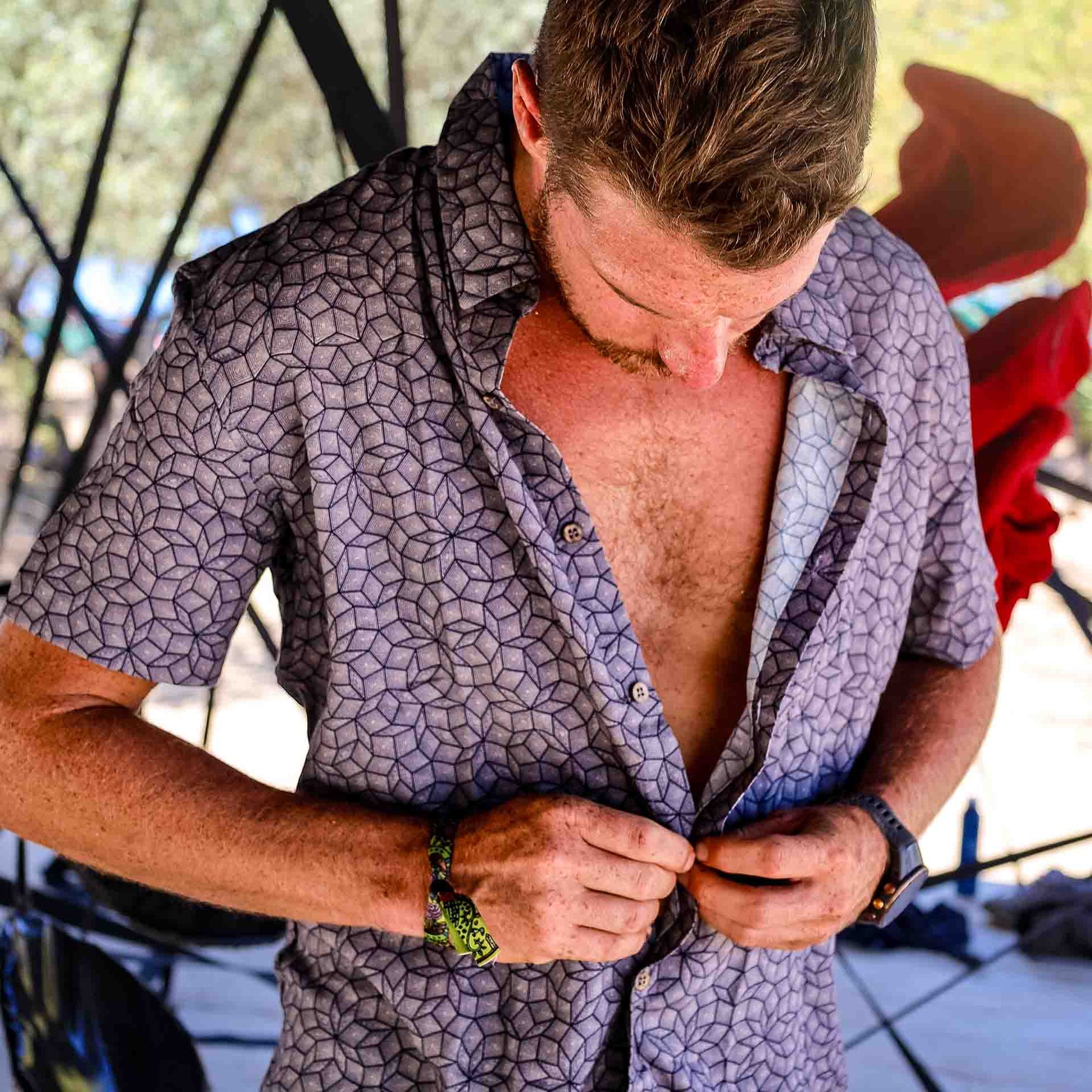 PENROSE Half Sleeve Button Up Shirt - symbolika