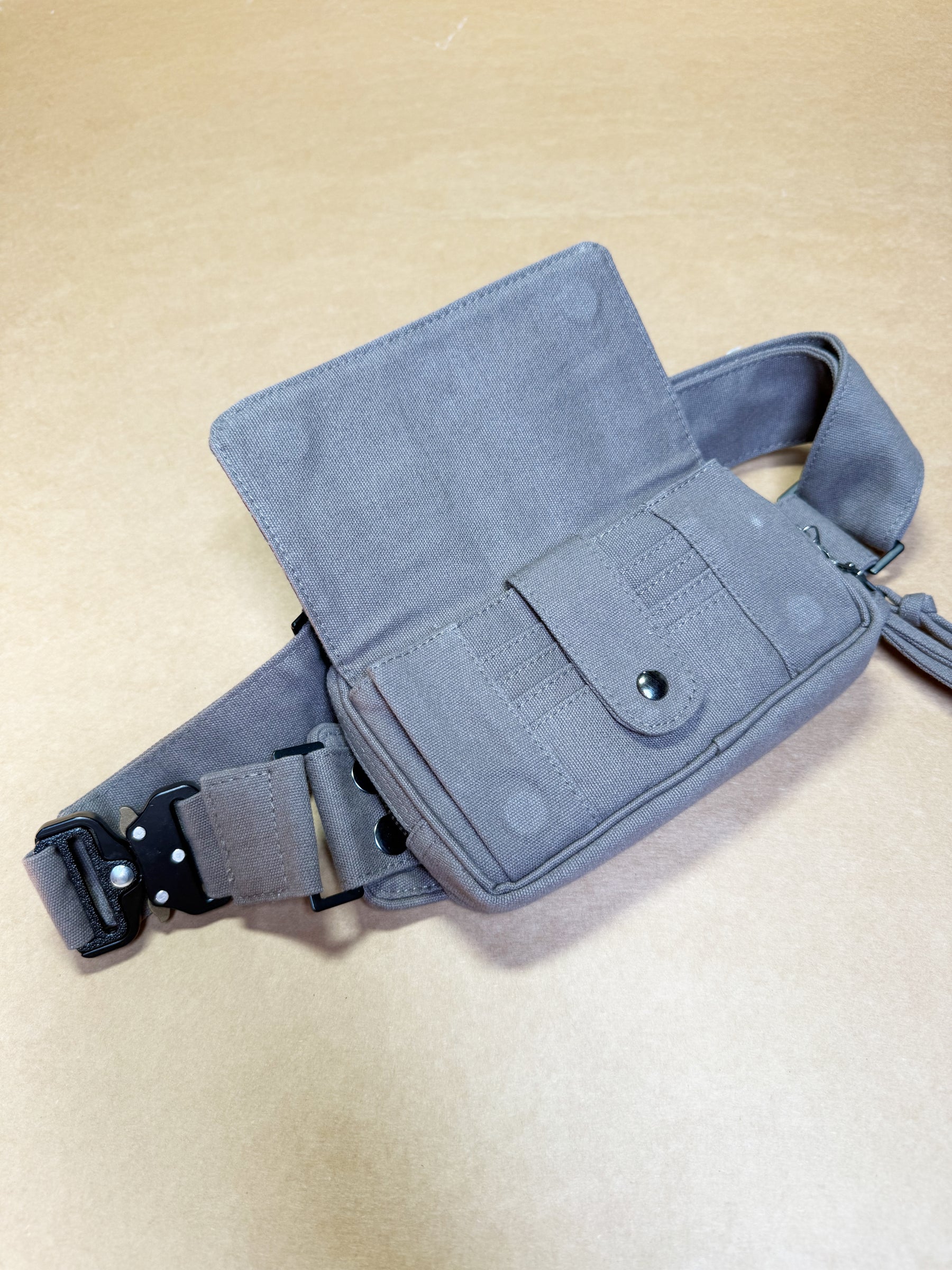 LSD Waist Bag — YKK & Magnetic Lid Psychedelic Art Print on Black T-Shirt by Symbolika