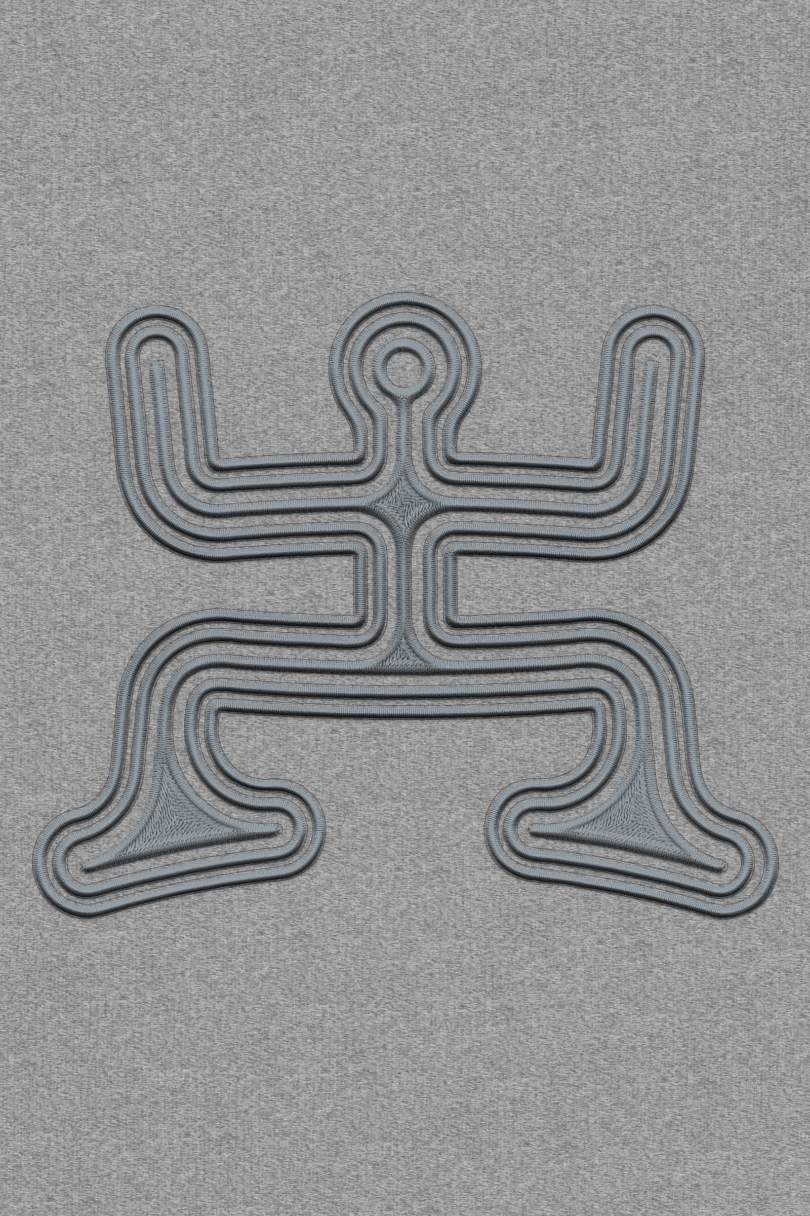 Psychedelic Party - Monochrome Embroidery Men Sweatshirt - Carbon Grey - symbolika