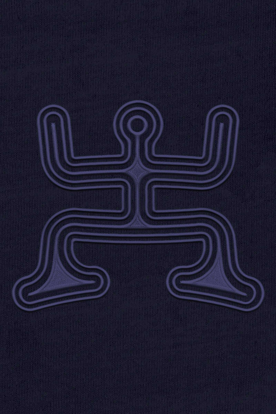 Psychedelic Party - Monochrome Embroidery Men Sweatshirt - Navy Blue - symbolika