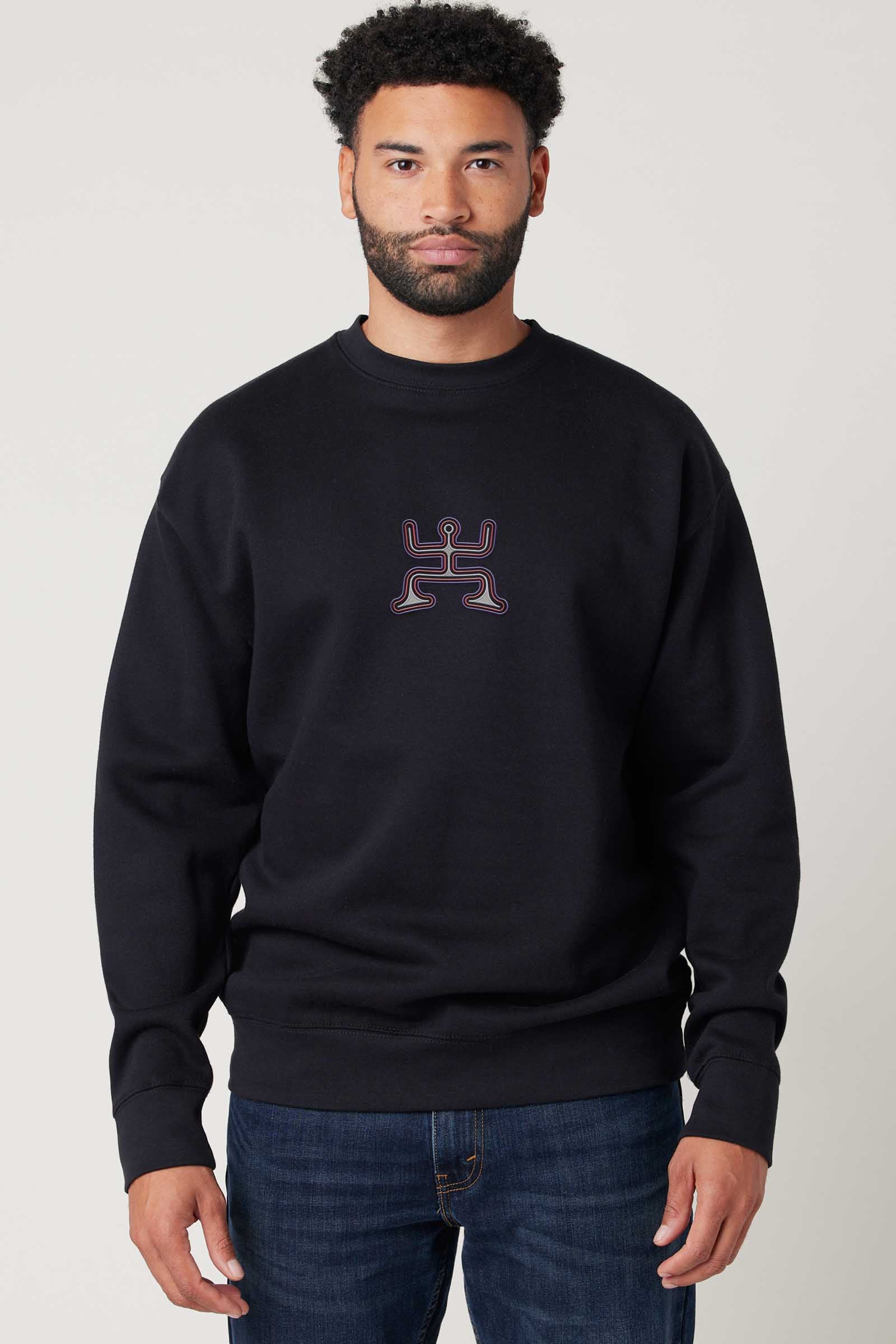 Psychedelic Party - Colorfull Embroidery Men Sweatshirt - symbolika
