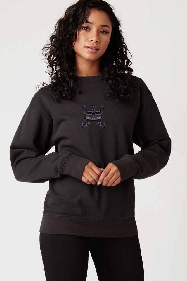 Party - Black Embroidery on Black Unisex Premium Sweatshirt