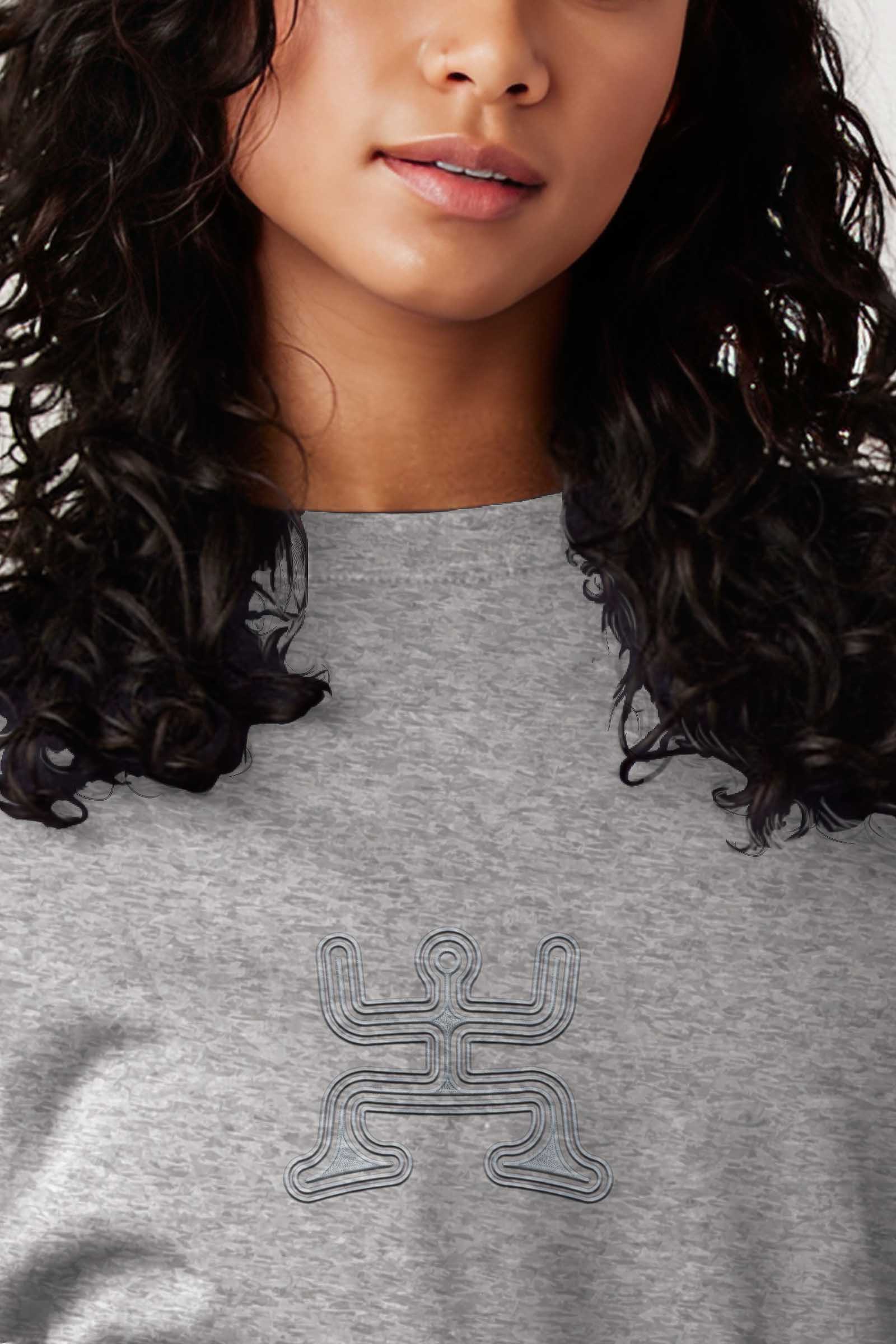 Psychedelic Party - Monochrome Embroidery Women Sweatshirt - Carbon Grey - symbolika