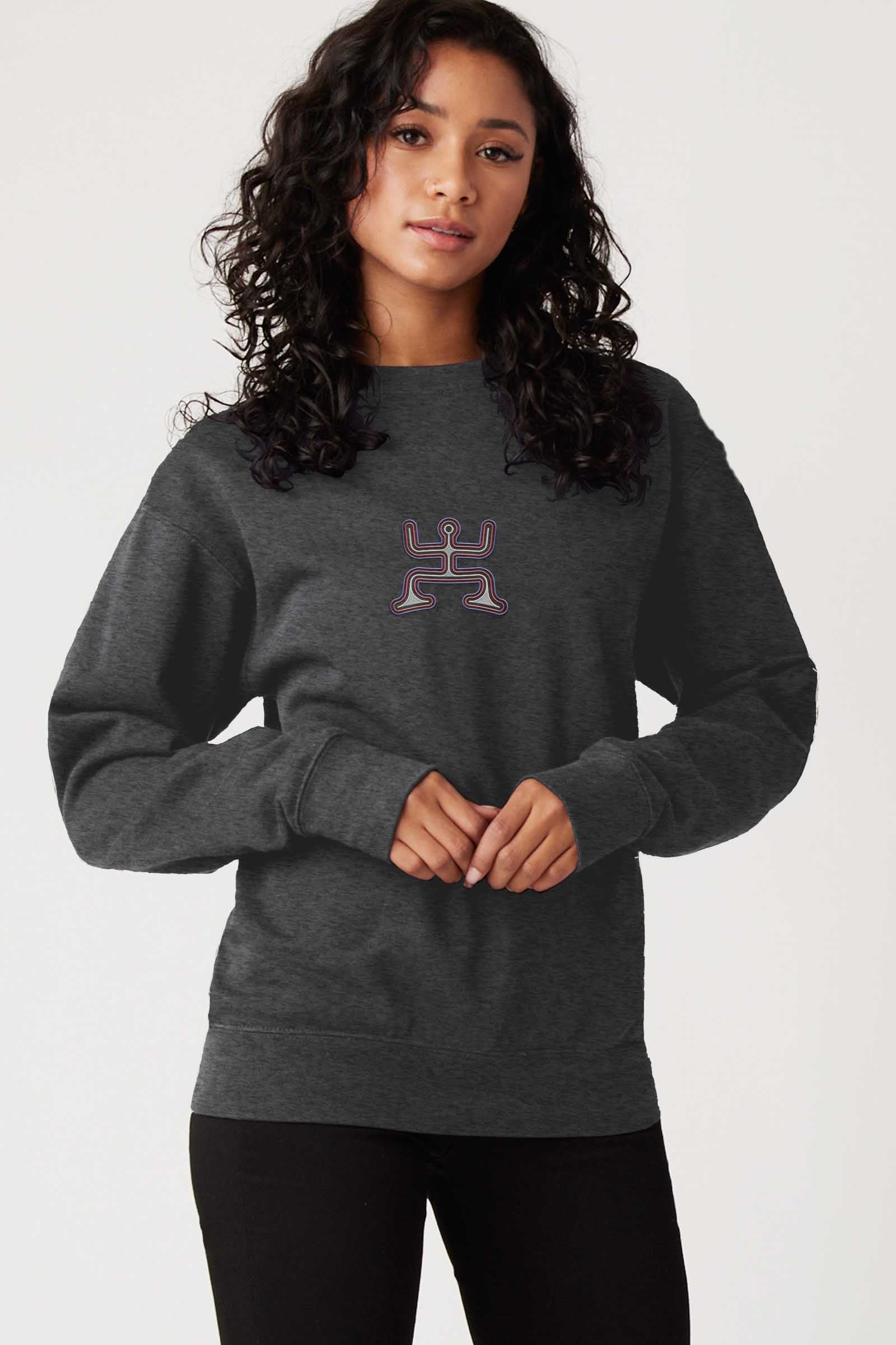 Psychedelic Party - Colorfull Embroidery Women Sweatshirt - symbolika