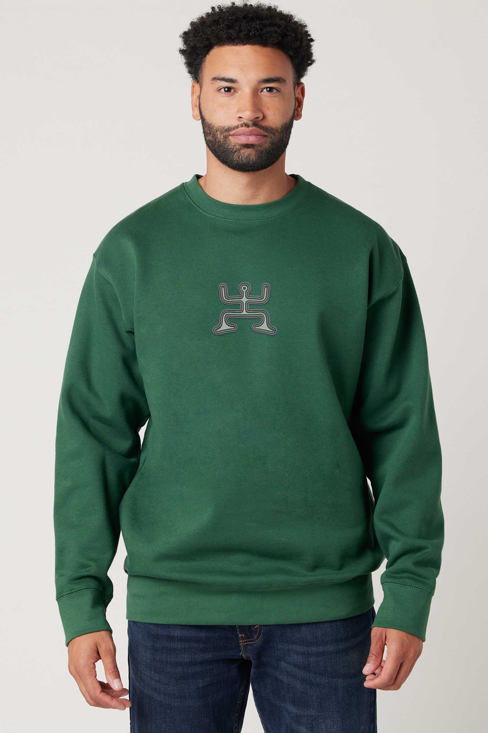 Psychedelic Party - Colorfull Embroidery Men Sweatshirt - symbolika