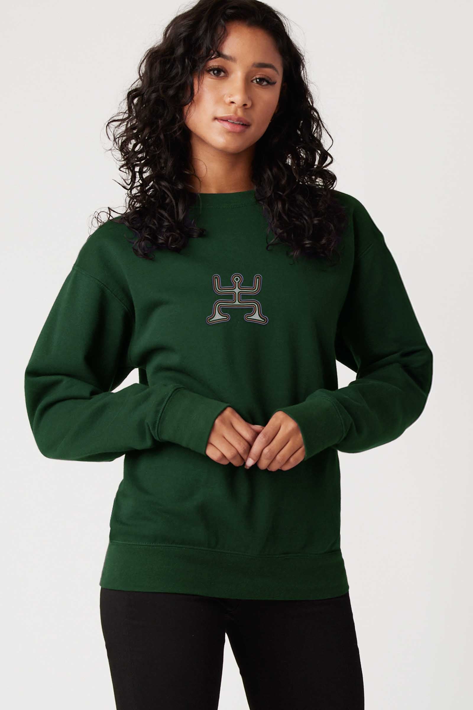 Psychedelic Party - Colorfull Embroidery Women Sweatshirt - symbolika