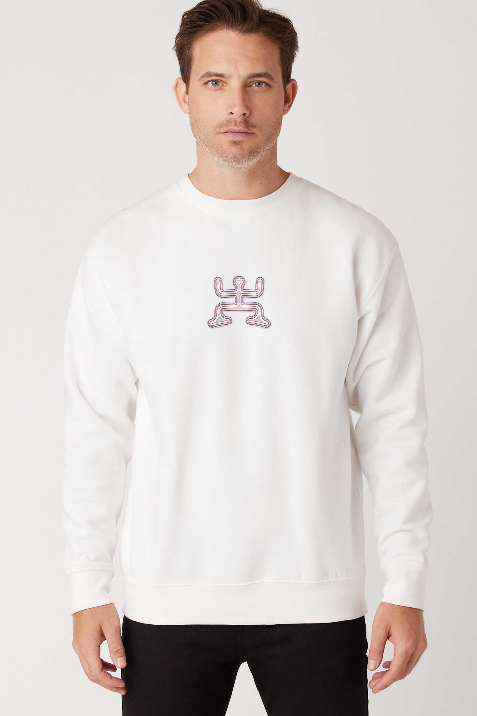 Psychedelic Party - Colorfull Embroidery Men Sweatshirt - symbolika