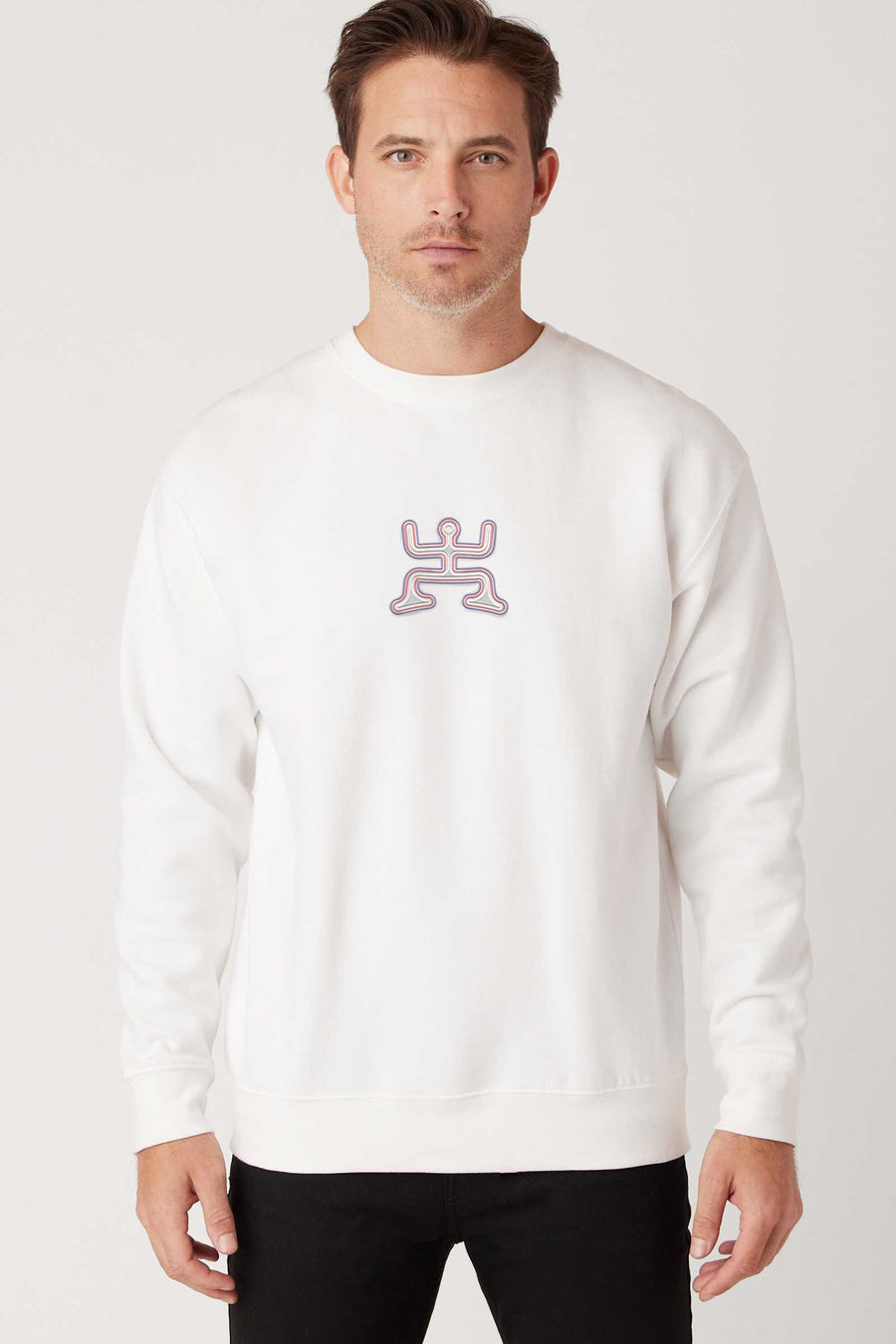 Psychedelic Party - Colorfull Embroidery Men Sweatshirt - symbolika