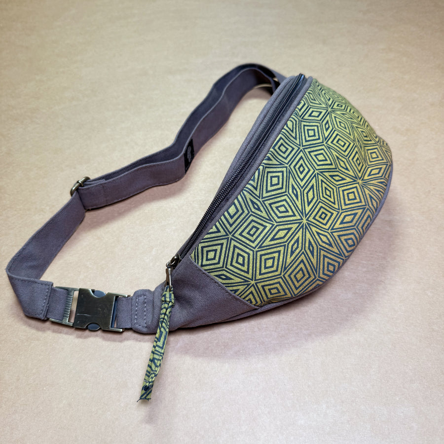 Penrose Cubes Gradient Fanny Pack — Mathematical Tiling Art Fanny Pack - Front View by Symbolika