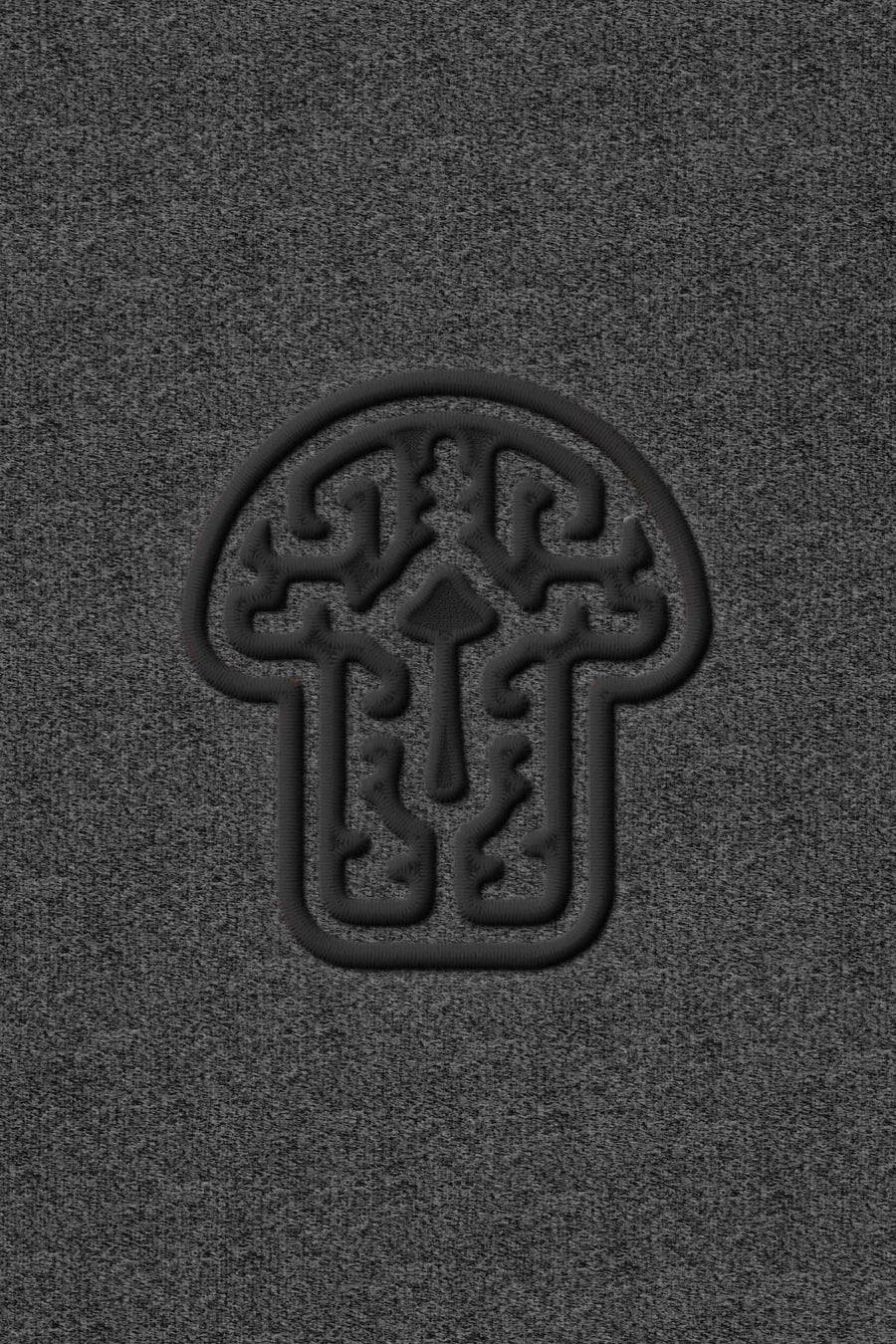 Psychedelic Shroom - Monochrome Embroidery Men Sweatshirt - Charcoal - symbolika