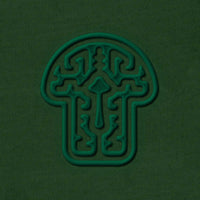 Sudadera con capucha para mujer con bordado verde sobre verde bosque