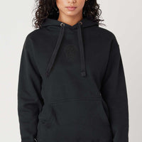 Shroom Black Embroidery on Black - Woman Hoodie