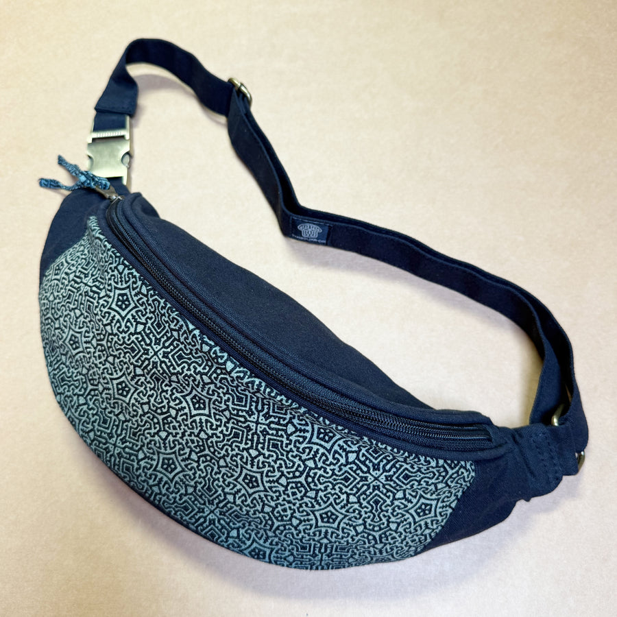 Shroomy Fanny Pack Black — Psilocybin Mushroom Art Fanny Pack - Detail Close-Up by Symbolika