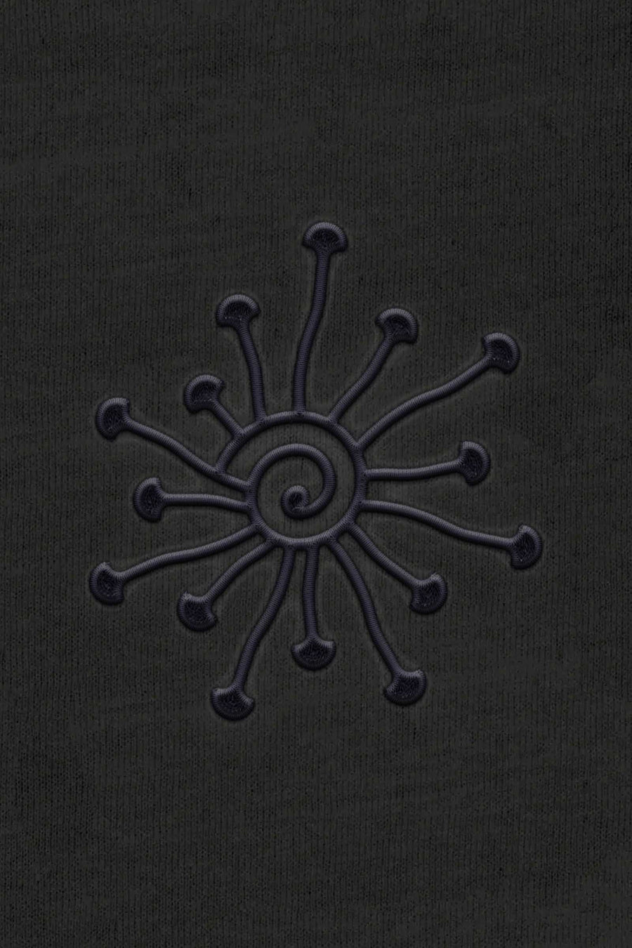 Shroomy - Monochrome Embroidery Men Sweatshirt - Dark - symbolika