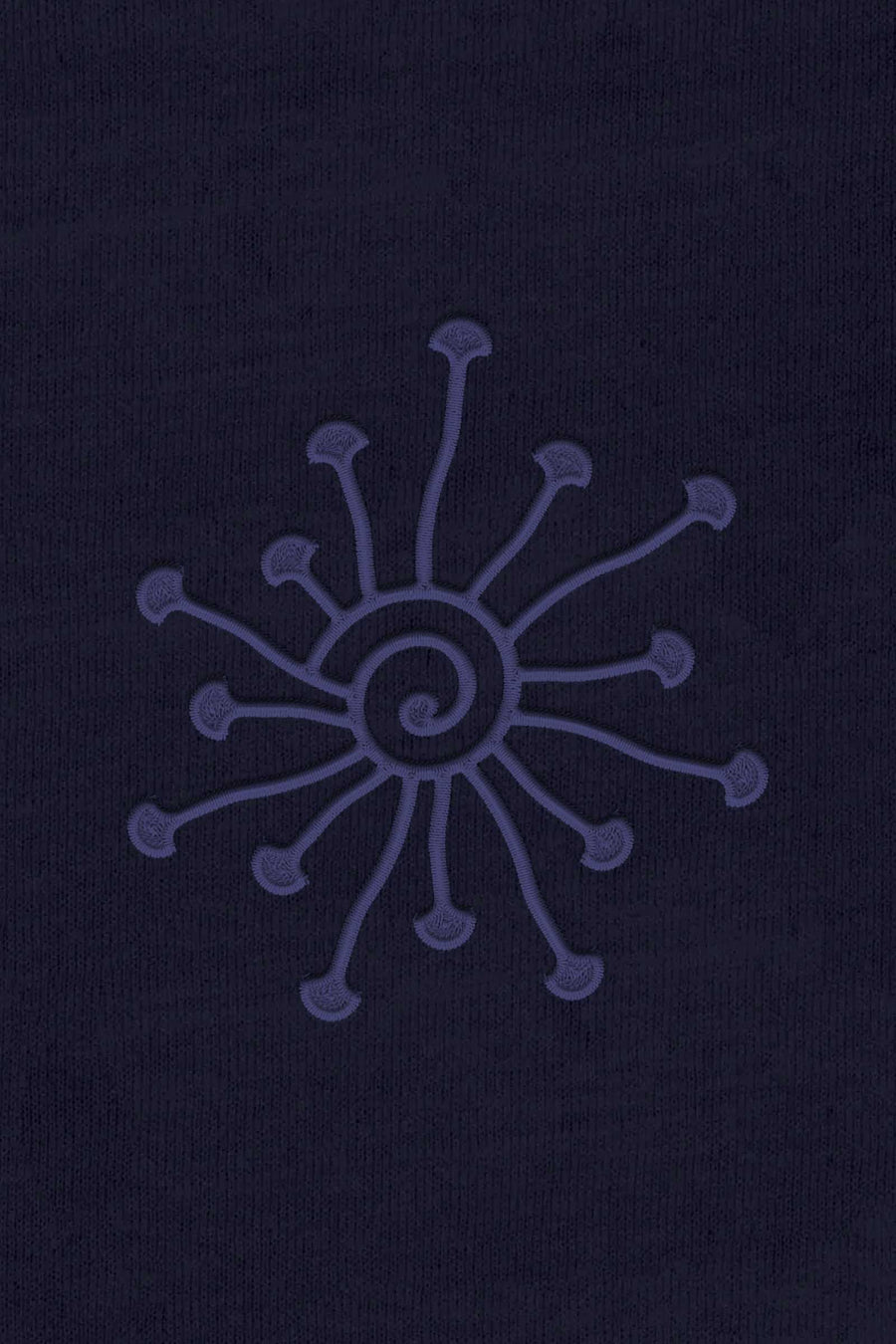 Shroomy - Monochrome Embroidery Men Sweatshirt - Navy Blue - symbolika