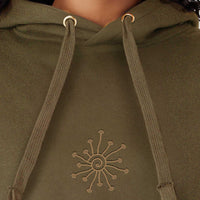 Shroomy - Gold Embroidery on Military Green - Women Hoodie