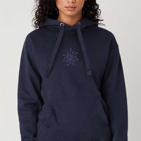 Shroomy - Navy Blue Embroidery on Navy Blue - Women Hoodie