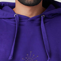Shroomy - Bordado morado sobre morado - Sudadera con capucha para hombre