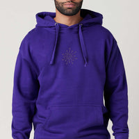 Shroomy - Bordado morado sobre morado - Sudadera con capucha para hombre