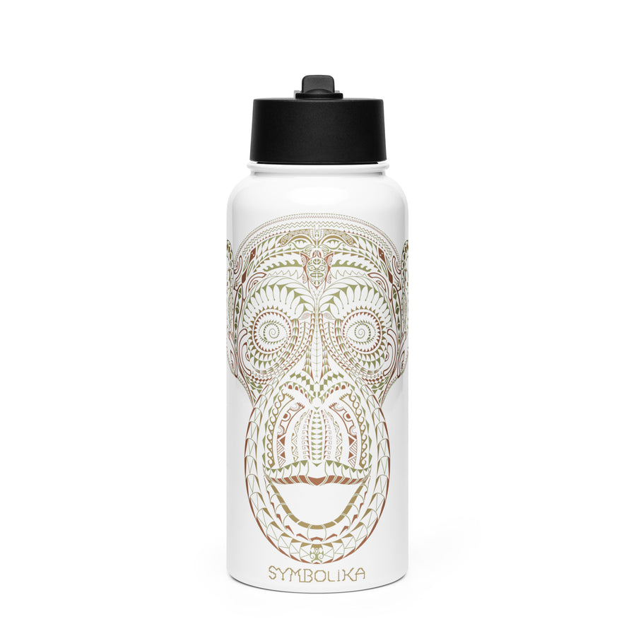 Ta Wise Monkey Water Bottle — visionary art by Symbolika