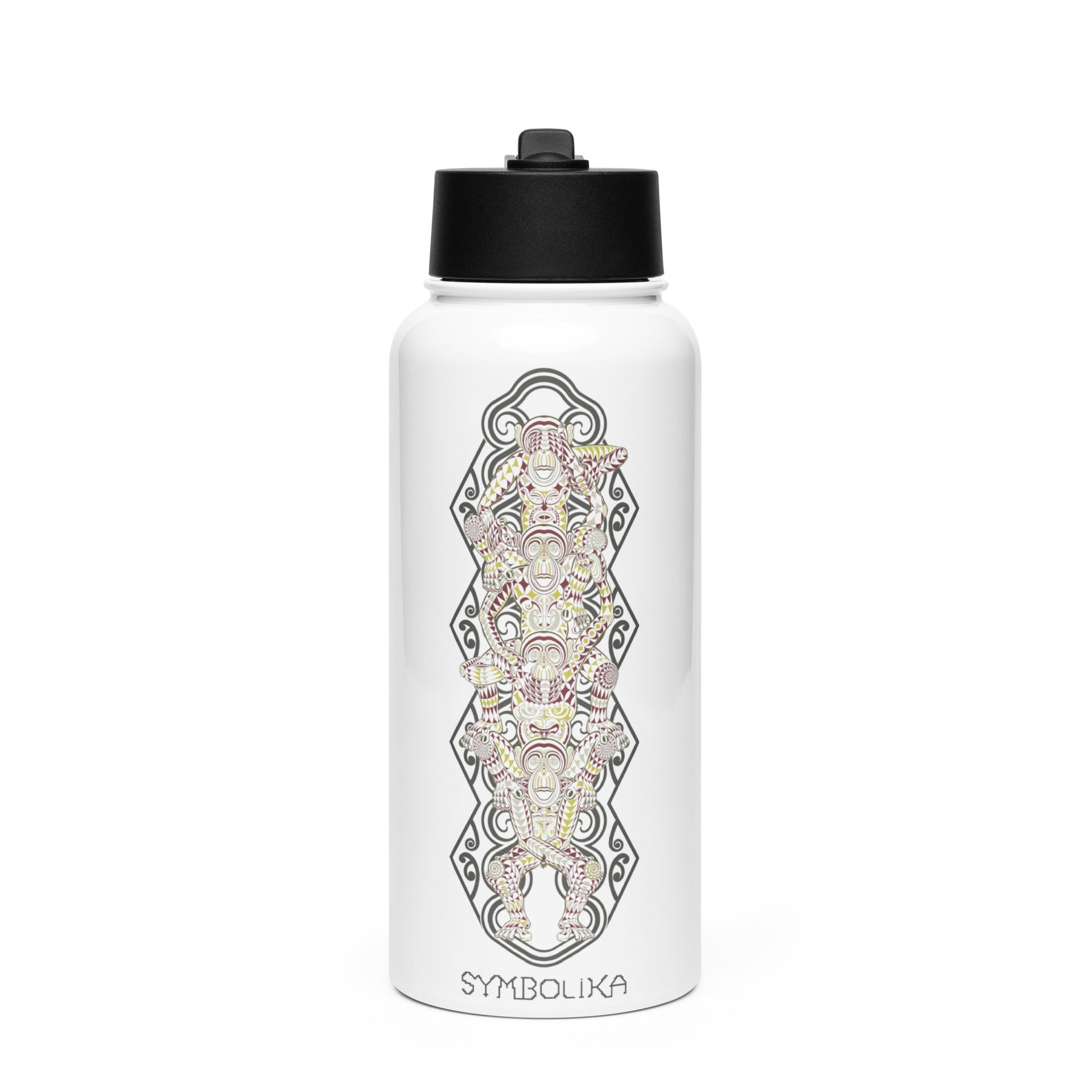 Ta Wise Monkey Water Bottle — visionary art by Symbolika
