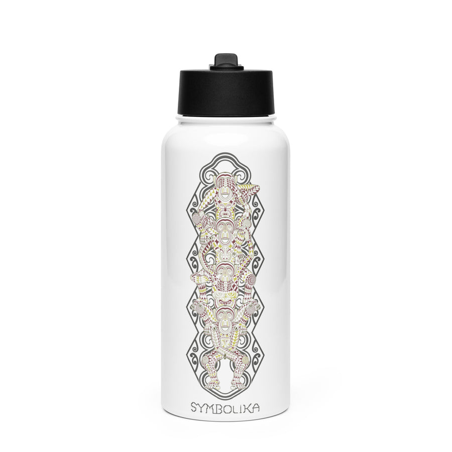 Ta Wise Monkey Water Bottle — visionary art by Symbolika