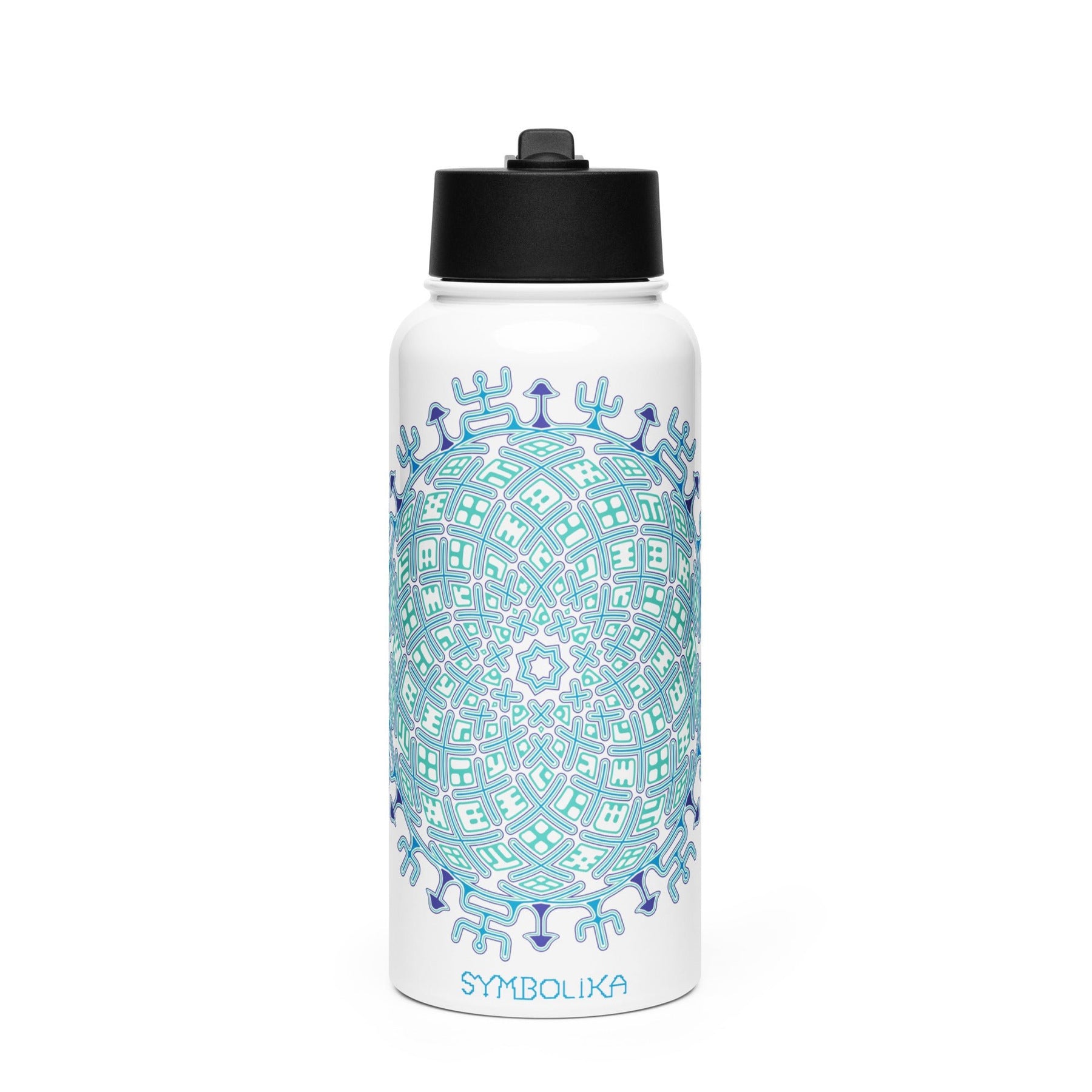 Vortex Cross Water Bottle — visionary art by Symbolika