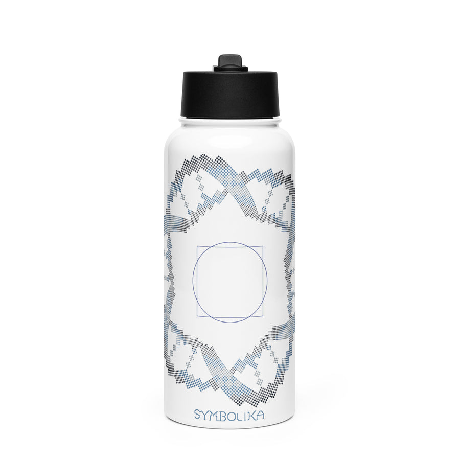Square in a Circle Water Bottle — visionary art by Symbolika