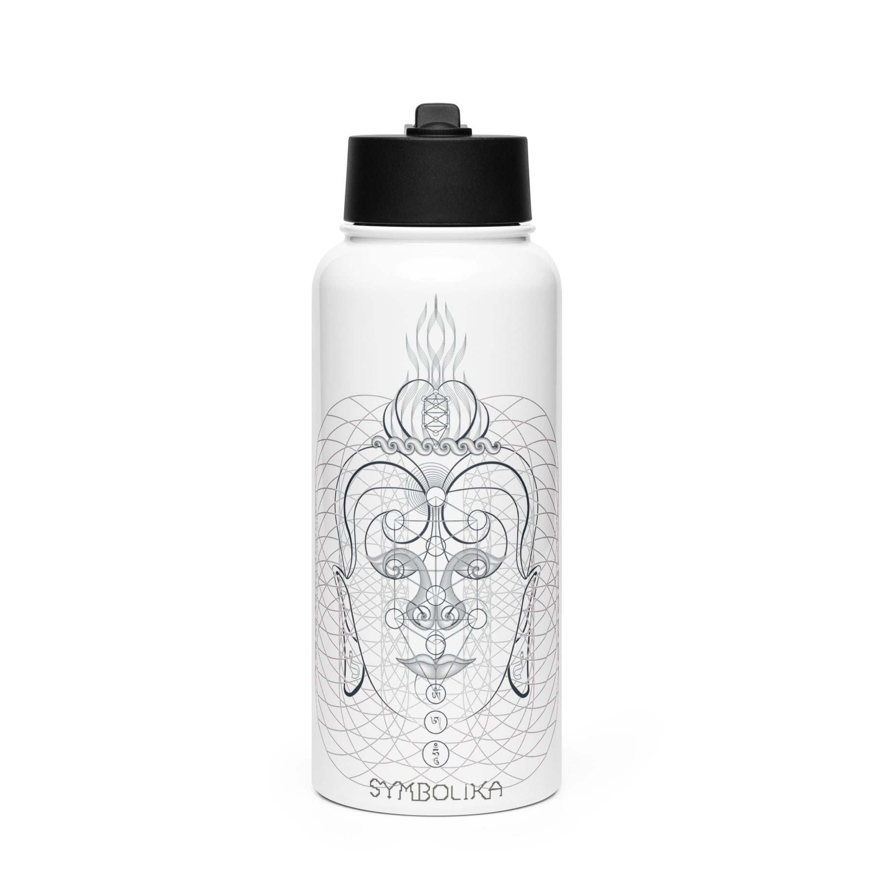 Buddha Vibes Water Bottle — visionary art by Symbolika