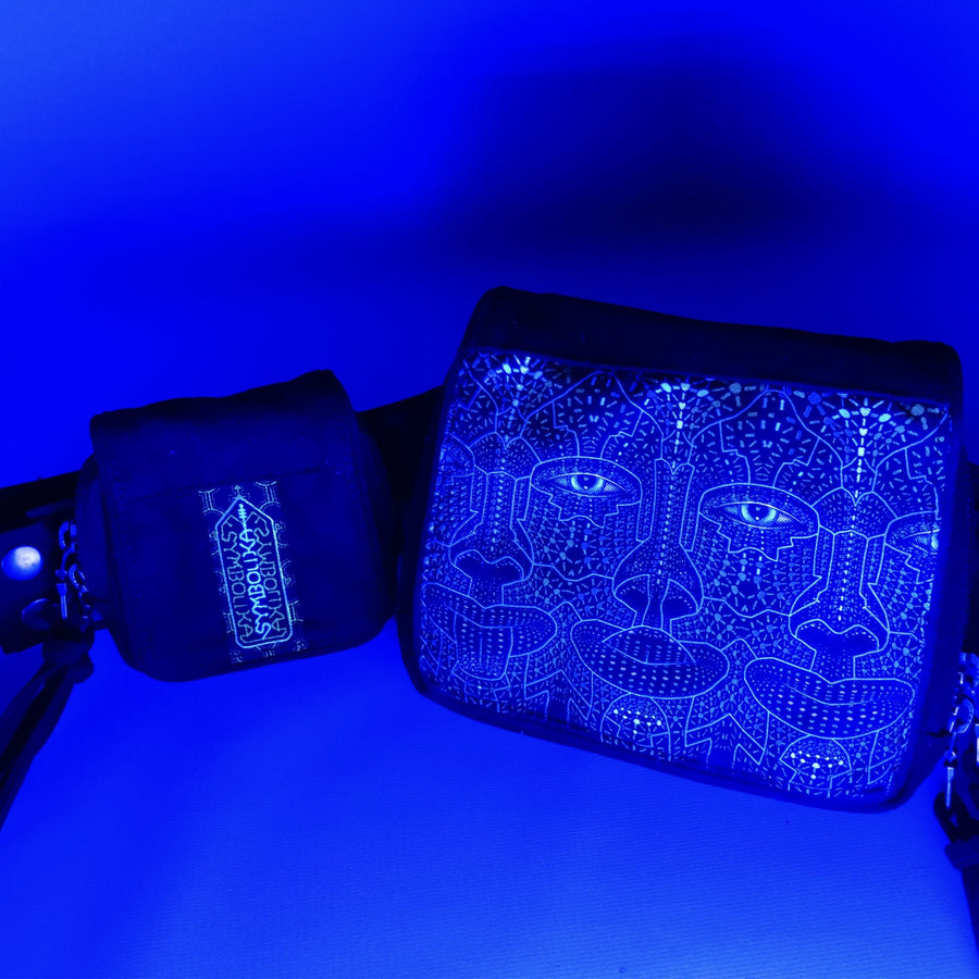4th Dimension Belt Bag — Interdimensional Entity Art Belt Bag - Back View by Symbolika