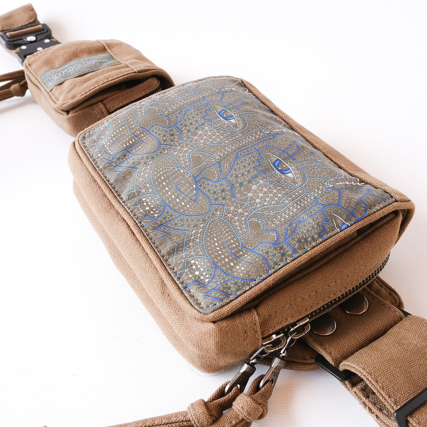 4th Dimension Belt Bag — Interdimensional Entity Art Belt Bag - Front View by Symbolika
