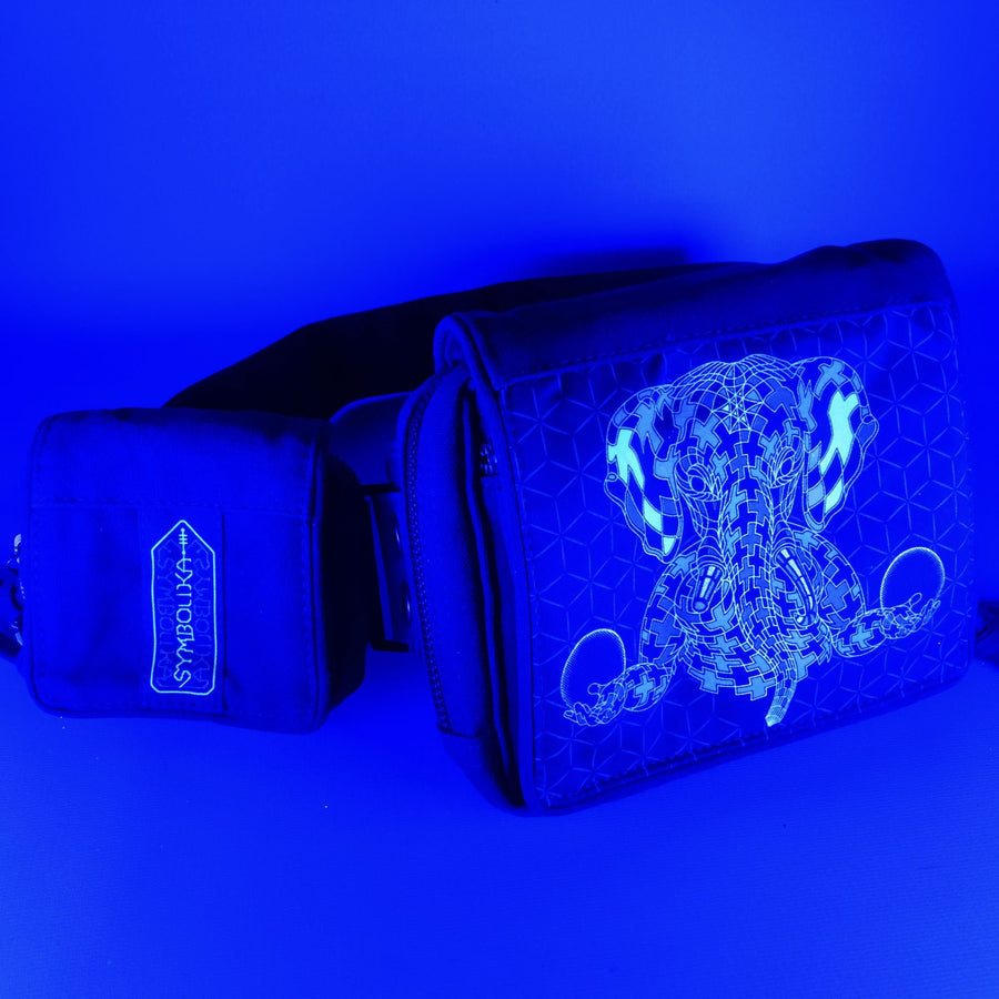 Ganescher Belt Bag — Ganesha Tessellation Art Fanny Pack - UV Blacklight Effect by Symbolika