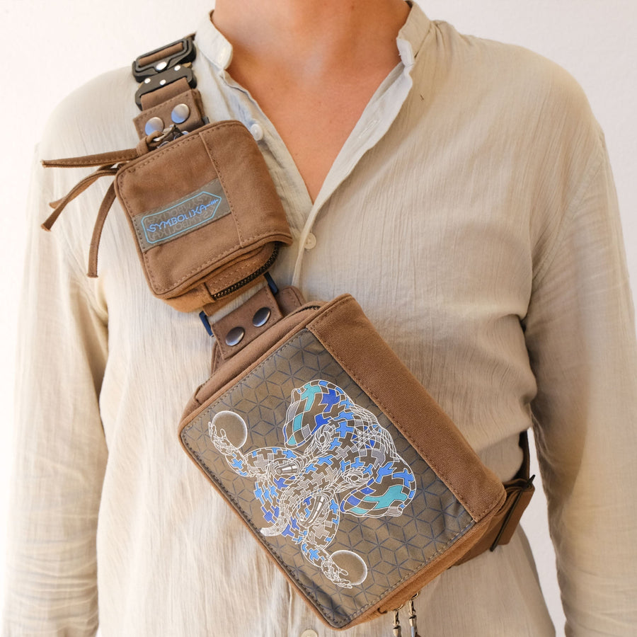 Ganescher Belt Bag — Ganesha Tessellation Art Fanny Pack - Detail Close-Up by Symbolika