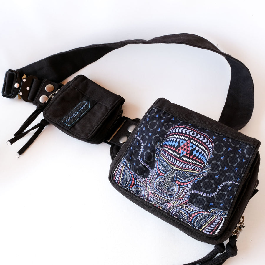 Chango Belt Bag — DMT Visionary Art - Sacred Geometry Design Detail by Symbolika