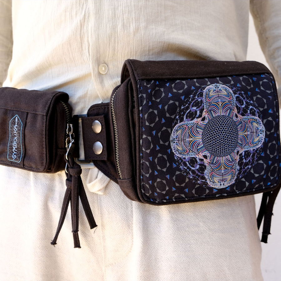 DMT HD Mandala Belt Bag — DMT Visionary Art Belt Bag - Detail Close-Up by Symbolika