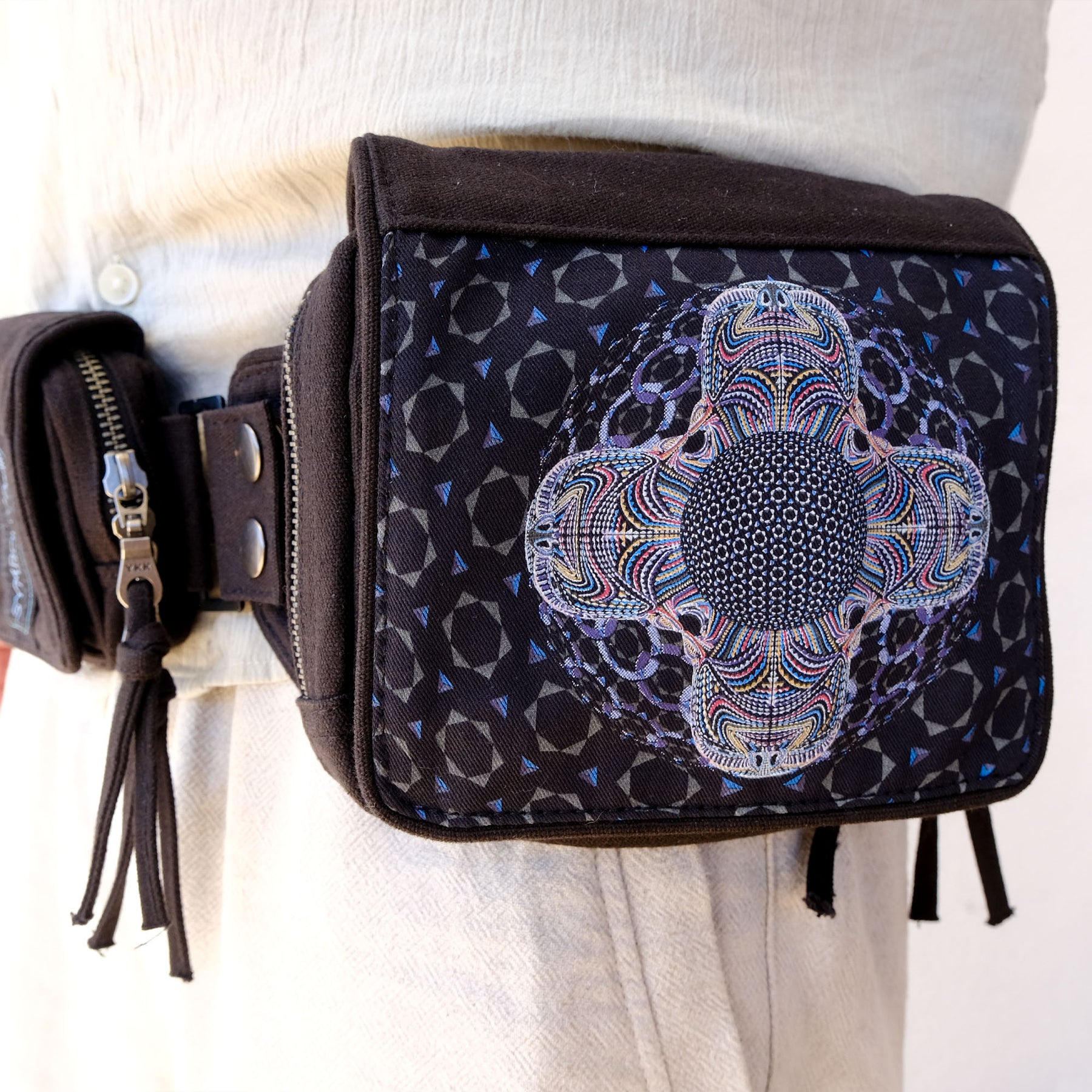DMT HD Mandala Belt Bag — DMT Visionary Art Belt Bag - Back View by Symbolika