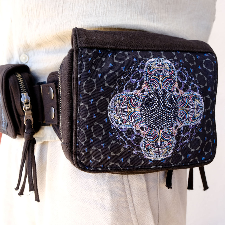DMT HD Mandala Belt Bag — DMT Visionary Art Belt Bag - Back View by Symbolika