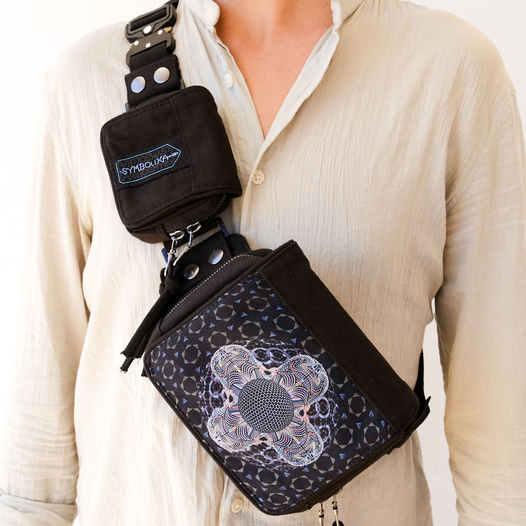 DMT HD Mandala Belt Bag — DMT Visionary Art Belt Bag - Front View by Symbolika