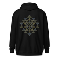 Sudadera unisex con cremallera y mezcla gruesa - Sri Yantra