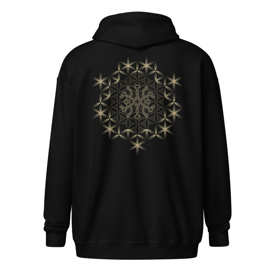 Shipibo Cross Hoodie Choice of Colors — visionary art by Symbolika