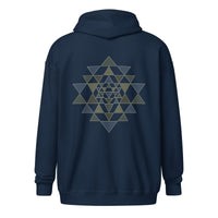 Sudadera unisex con cremallera y mezcla gruesa - Sri Yantra