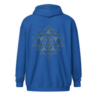 Sudadera unisex con cremallera y mezcla gruesa - Sri Yantra