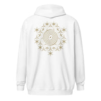 Sudadera unisex con cremallera - Espirales entrelazadas - "Símbolos 101"