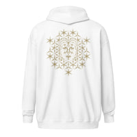 Sudadera unisex con cremallera - Cara de Buda - "Símbolos 101"