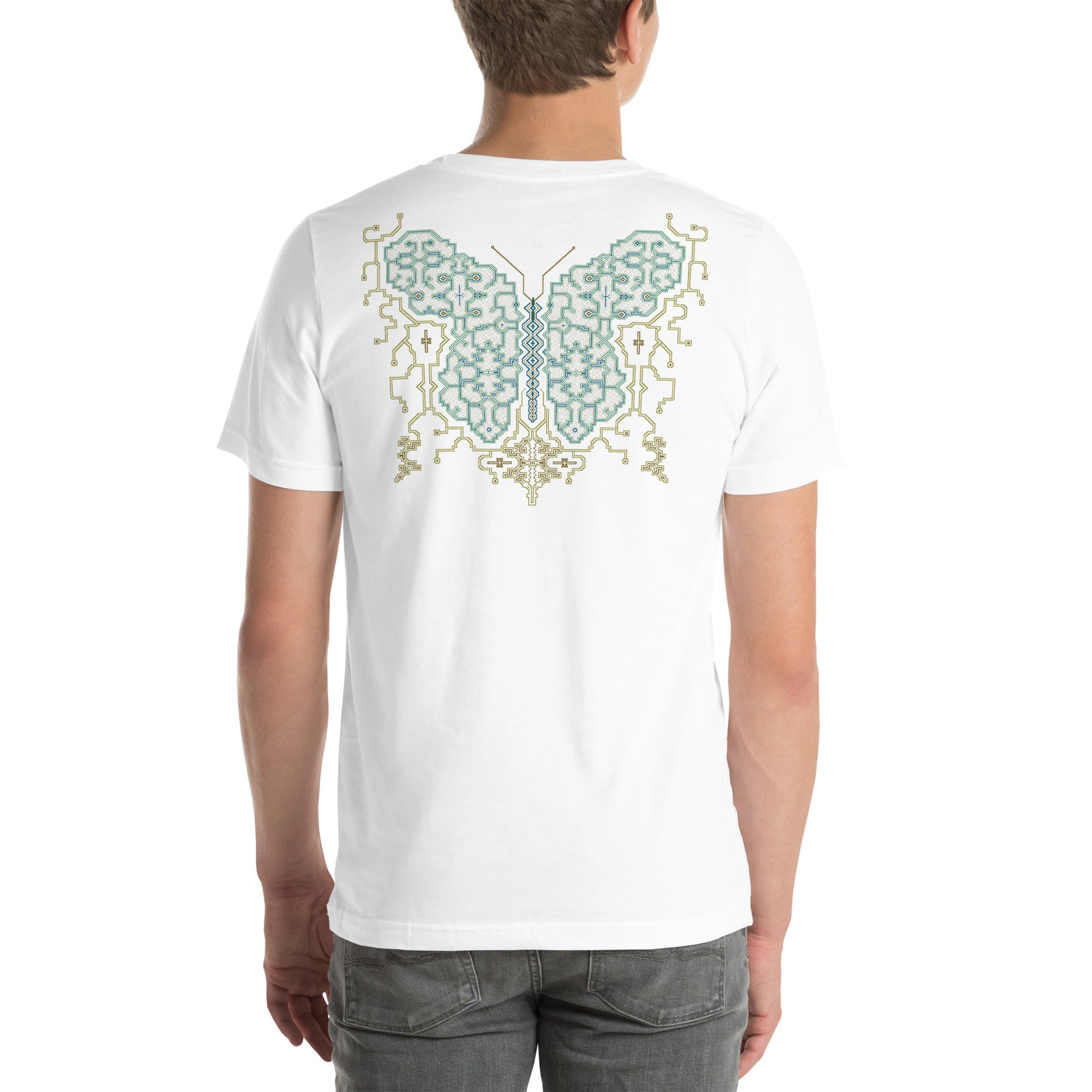 Shipibo Butterfly T-Shirt — visionary art by Symbolika