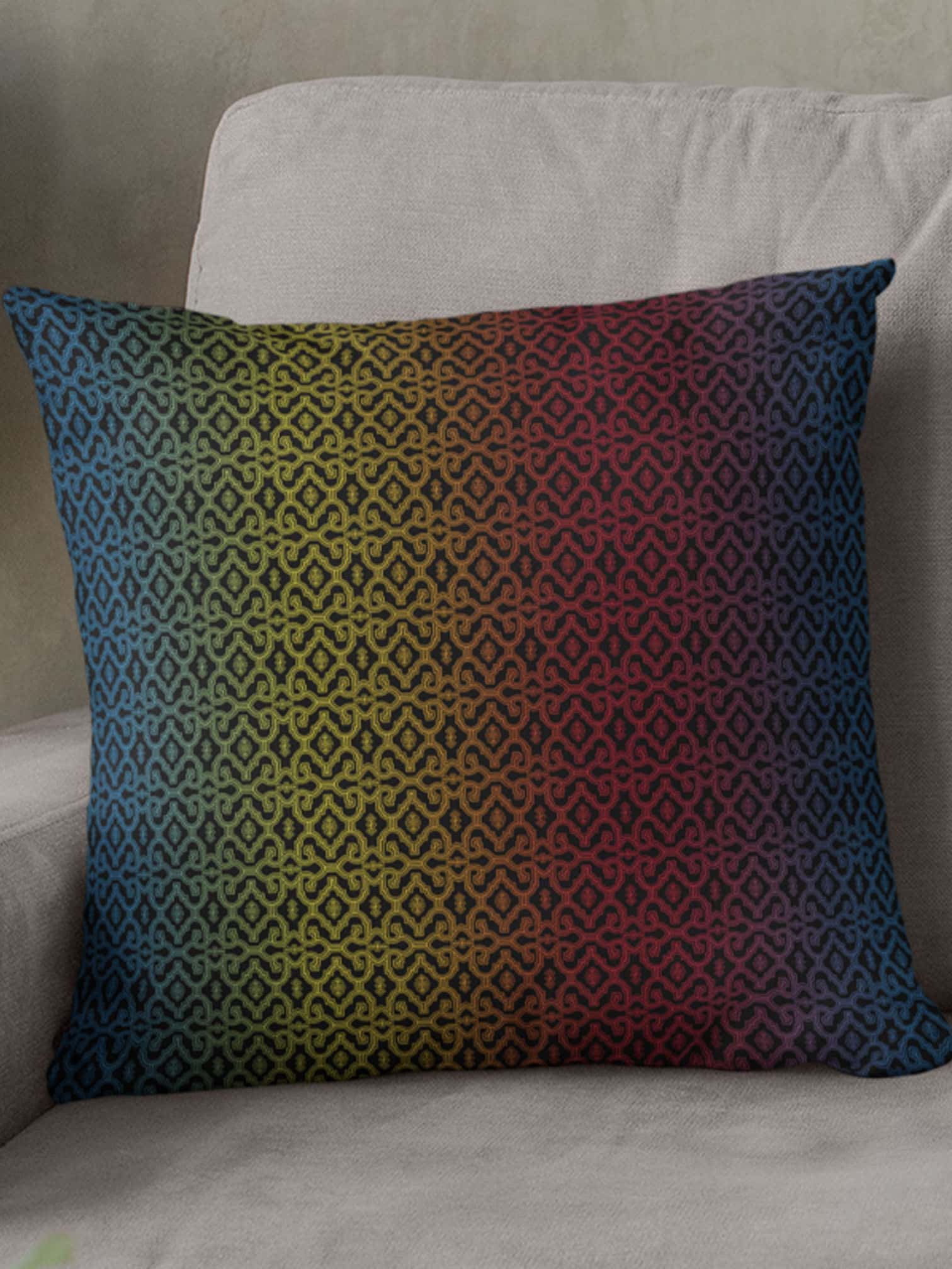 Shipibo Gradient - Square Pillow (L) - symbolika