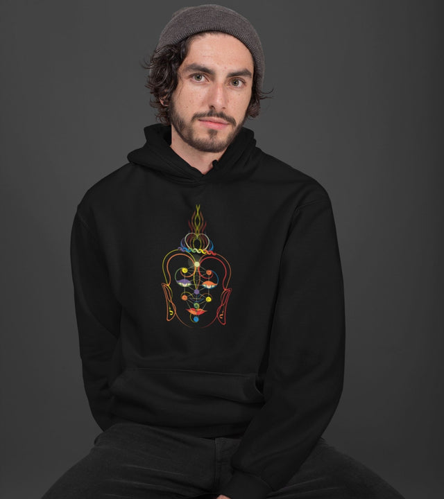 Regenbogen Buddha Unisex Hoodie - Auf Bestellung gefertigt - Farbwahl