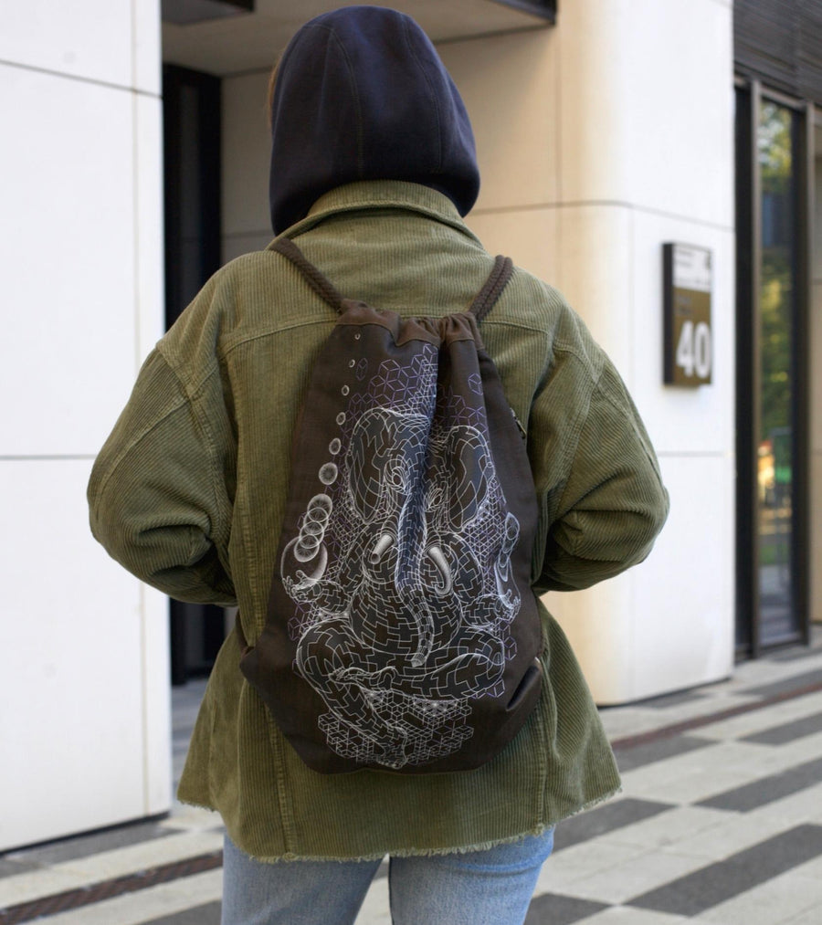 Ganescher Drawstring Bag Drawstring Bag - Back View by Symbolika