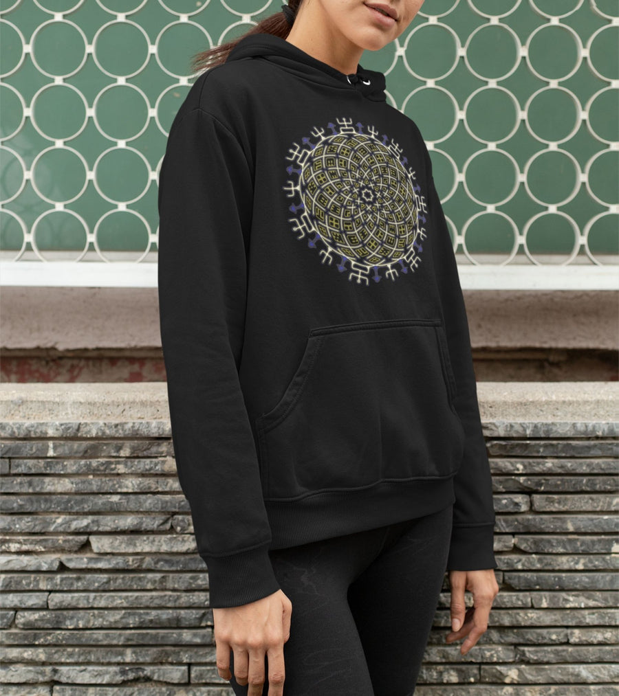Vortex Cross Hoodie Choice of Colors — visionary art by Symbolika